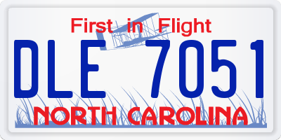 NC license plate DLE7051