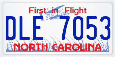NC license plate DLE7053