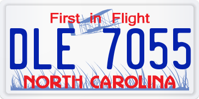 NC license plate DLE7055