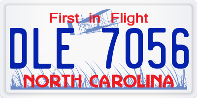 NC license plate DLE7056
