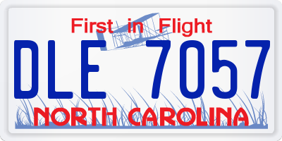 NC license plate DLE7057