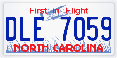 NC license plate DLE7059