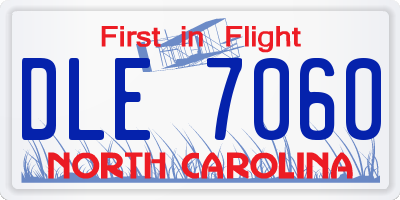 NC license plate DLE7060
