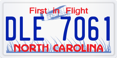 NC license plate DLE7061