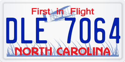 NC license plate DLE7064