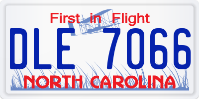 NC license plate DLE7066