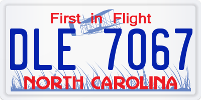 NC license plate DLE7067