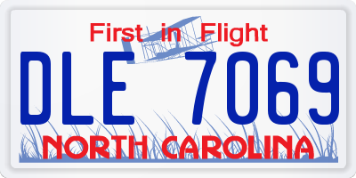 NC license plate DLE7069