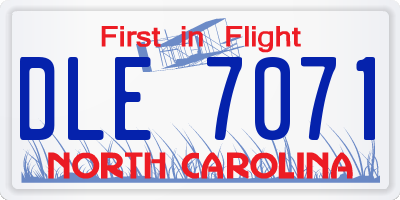 NC license plate DLE7071