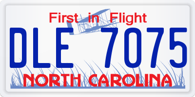 NC license plate DLE7075