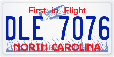 NC license plate DLE7076