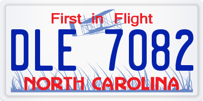 NC license plate DLE7082