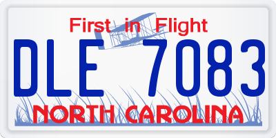NC license plate DLE7083
