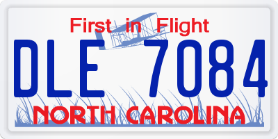 NC license plate DLE7084
