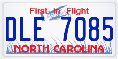 NC license plate DLE7085