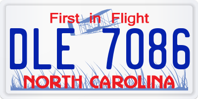 NC license plate DLE7086