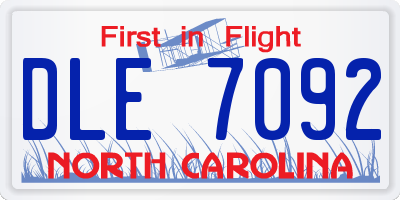 NC license plate DLE7092