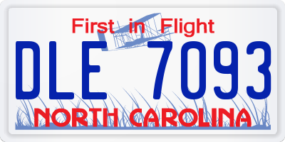 NC license plate DLE7093