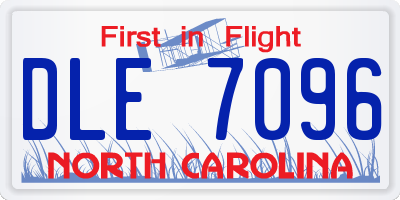 NC license plate DLE7096