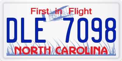 NC license plate DLE7098