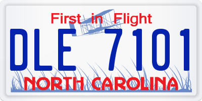 NC license plate DLE7101