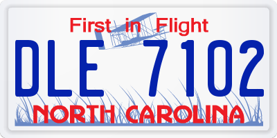 NC license plate DLE7102