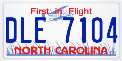 NC license plate DLE7104