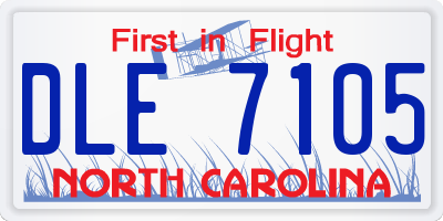 NC license plate DLE7105