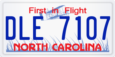NC license plate DLE7107