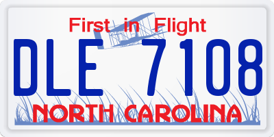 NC license plate DLE7108
