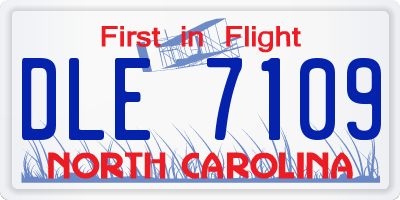 NC license plate DLE7109