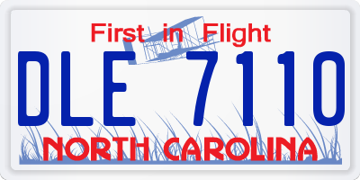 NC license plate DLE7110