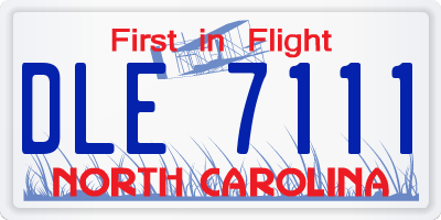 NC license plate DLE7111