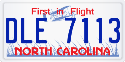 NC license plate DLE7113