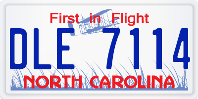 NC license plate DLE7114