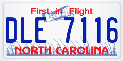 NC license plate DLE7116