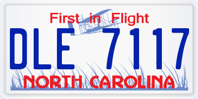 NC license plate DLE7117