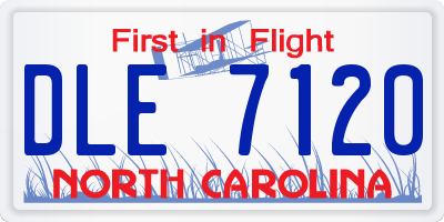 NC license plate DLE7120