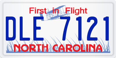 NC license plate DLE7121