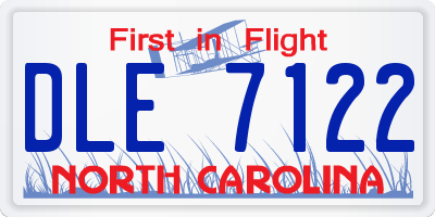 NC license plate DLE7122