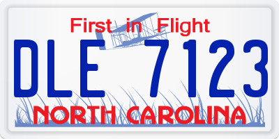 NC license plate DLE7123