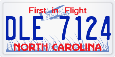 NC license plate DLE7124