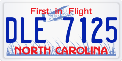 NC license plate DLE7125