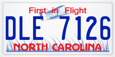 NC license plate DLE7126