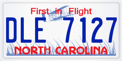 NC license plate DLE7127