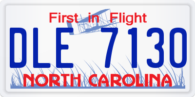 NC license plate DLE7130