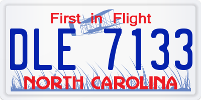 NC license plate DLE7133