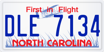 NC license plate DLE7134