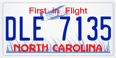 NC license plate DLE7135