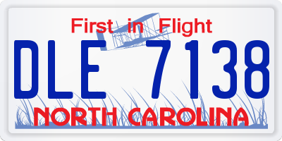 NC license plate DLE7138
